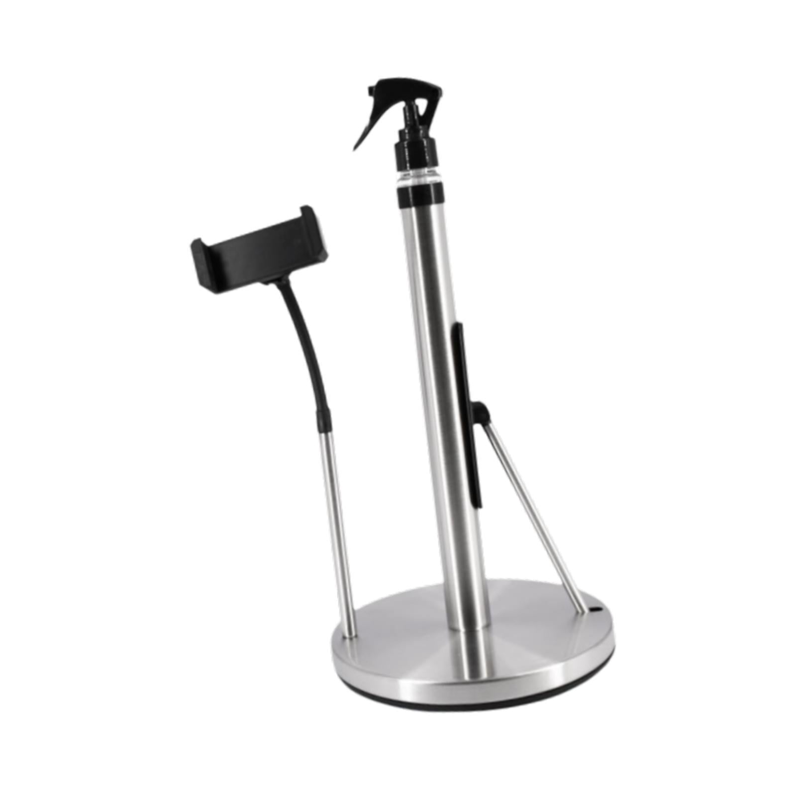Fiocias 3 in 1 Paper Towel Holder Rustproof with Weighted Base Kitchen Towel Stand Paper Silver