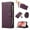 Darkpurple, variant on Phone Case for iPhone Air, Wallet Case Luxury Folio Flip PU Leather Full Body Protection Cover with Zipper Pocket & Wrist Strap & Kickstand & Shoulder Strap for iPhone Air, Lightpurple