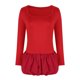 thumbnail image 3 of Vestido de Manga Corta para las Mujeres, Color Sólido Encaje Hasta Cintura Retracta Satén Tenedor Dividido, Cuello Redondo Midi, 3 of 8
