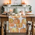 thumbnail image 2 of Fall Table Runner Thanksgiving Orange Pumpkin Table Runners Watercolor Pumpkins Cotton Linen Dresser Scarf Kitchen Dining Table Decor for Fall Holiday Party Decor 13x72 Inch, 2 of 9