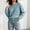 *Sky Blue, variant on ClodeEU Women's Crew Neck Long Sleeve Bow Knit Sweater,Casual Loose Solid Color Pullover Tops ,Women's Plus L