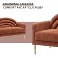 thumbnail image 3 of Zanmintaobo 63.8" Mid-Century Modern Loveseat,Tufted Rainbow Back Linen Upholstered Small Couch for Living Room & Apartment,700 LBS Capacity,Ocher, 3 of 8