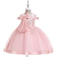thumbnail image 2 of Skymirror Toddler Girl Kids Flower Pageant Embroidery Lace Tulle Dress for Kids Wedding Bridesmaid Birthday Party Formal Princess Gown with Bowknot, 2 of 2