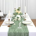 thumbnail image 7 of Xukmct Rectangle Table Runner Sheer Cheesecloth Table Runner for Wedding Birthday Party, 35" x 157", 7 of 7