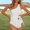 White, variant on Swimming Women Swimwears Women Swimsuits Shoulder Monokinis Tie Side Cut Out Bathing Suit White S