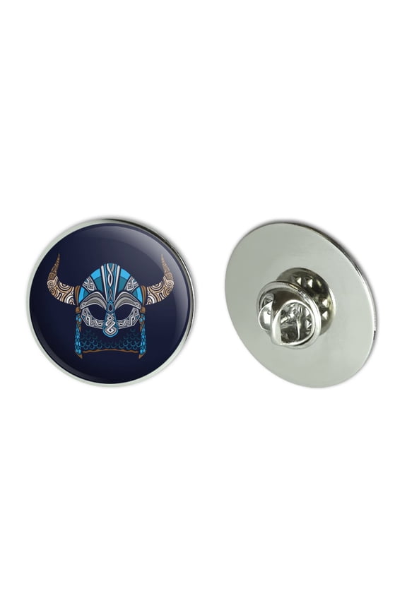 Nordic Viking Warrior Helmet with Horns Metal 1.1" Tie Tack Hat Lapel Pin Pinback