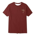 thumbnail image 4 of NINGMENG Juniors Garçons Chemises & Hauts Imprimé Cocotier Col Rond Mignon Manches Courtes Décontracté Sport Confortable Chandail T-Shirts Mode Urbaine, Rouge, 12-13 Ans, 4 of 4