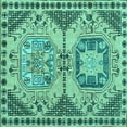 thumbnail image 1 of Ahgly Company Indoor Square Abstract Turquoise Blue Modern Area Rugs, 8' Square, 1 of 4