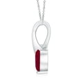 thumbnail image 2 of Angara Natural Ruby Necklace - Heart-Shaped Ruby Ribbon Pendant with Diamond in 14K White Gold for Women, 2 of 10