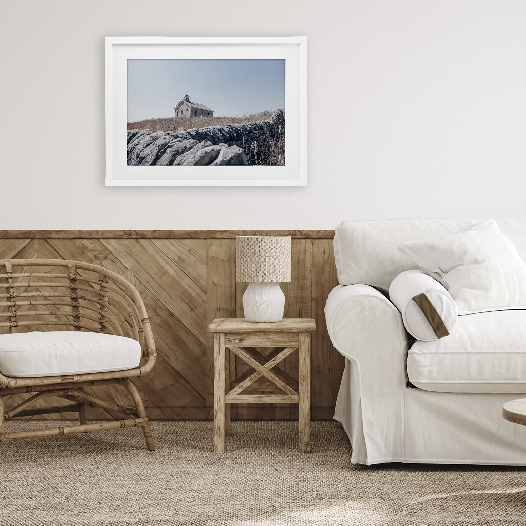 Stupell Industries One Room Schoolhouse White Framed Print Under Glass, design by Nathan Larson