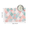 thumbnail image 3 of DouZhe Polyester Set de 4 Napperons, Aquarelle Triangle Mosaïque Fond Motif Résistant à la Chaleur Place Mats pour Table à Manger, 12 "x 18", 3 of 6