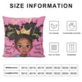 thumbnail image 5 of Nawypu African American Kids Pillow Covers, Afro Black Girl Cute Girl Pink Decorative Throw Pillowcases Cover for Sofa Couch Kids Classroom Decor, Double Side Printed, 5 of 5