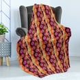 thumbnail image 4 of Abstract Soft Flannel Fleece Throw Blanket, East Style Colorful Design with Multiple Dotted Wavy Stripes and Circles, Cozy Plush for Indoor and Outdoor Use, 50" x 70", Multicolor, by Ambesonne, 4 of 5