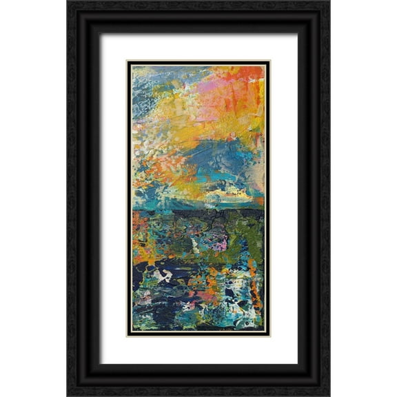 Athas, Vas 9x14 Black Ornate Wood Framed with Double Matting Museum Art Print Titled - Sunset Panel II