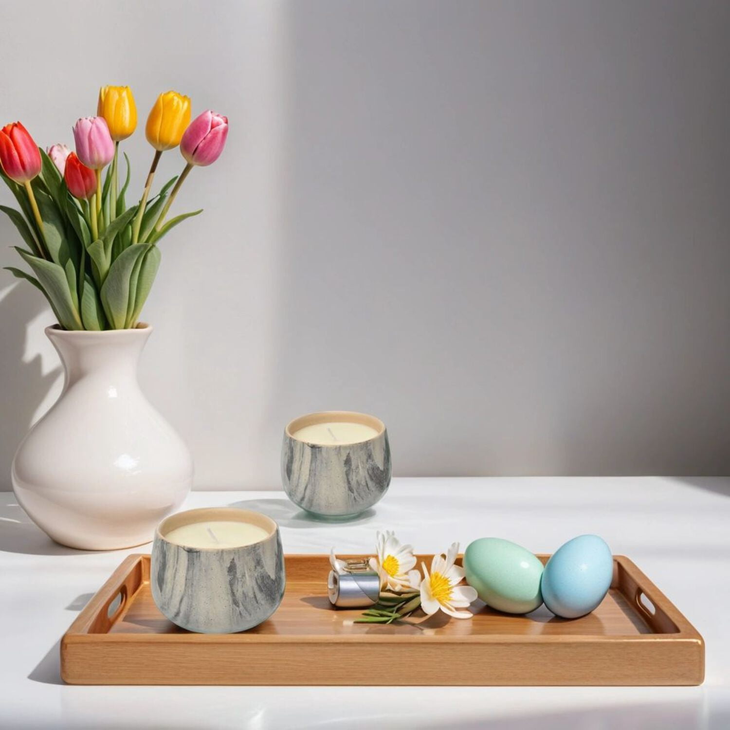 Aria Home Wolfie Scented Candles, Set of 2, 8oz Ceramic Jar, Floral Home Decor Spring Gift