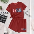 thumbnail image 5 of BFHHYA Girls 2-Piece Outfit Floral & Letter Print Short Sleeve Top Elastic Waist Shorts Set Casual Summer Set for Tween 3-15 Y, 5 of 5