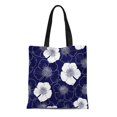 thumbnail image 1 of JSDART Canvas Tote Bag Linear Flowers Contour Abstract Cheerful Color Cute Doodle Drawn Reusable Shoulder Grocery Shopping Bags Handbag, 1 of 1