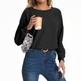 thumbnail image 5 of Womens Oversized Tshirt Women's Fashion Casual Round Neck Long Sleeve Solid Color Comfortable Loose Top, 5 of 5