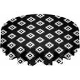 thumbnail image 2 of Black White Boho Round Tablecloth 60 Inch - Waterproof Fabric Table Cloth Protector, Southwestern Geometric Abstract Art Tablecloths Washable Table Cover for Kitchen Banquet Coffee Table, 2 of 6
