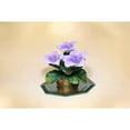 thumbnail image 2 of Ceramic Violet Flowers on Glass Base Figurine, Gift for Her, Gift for Mom, Home Decor, 2 of 3