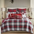 thumbnail image 3 of Levtex Home - Courtepointe Spencer Plaid - Grand Lit/reine - Tartan - Rouge, Vert, Blanc, Bleu, Or - Courtepointe (88x92 Po) - Réversible - Coton/poly, 3 of 4