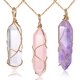 thumbnail image 1 of Collares de cristal de 3 piezas, colgante de cuarzo, collar de cristal curativo energético, colgante de piedras preciosas hexagonales naturales para mujeres y niñas, 1 of 1