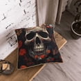 thumbnail image 5 of KLL Vintage Butterfly Flower Skull Decorative Throw Pillow Covers Velvet Soft for Couch Sofa Bedroom Living Room Outdoor (No pillow core)- 20"x20", 5 of 5