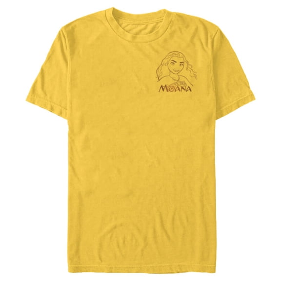 Disney Princess Celebration Minimalist Moana Corner Art - Short Sleeve Blended T-Shirt for Adults - Customized-Yellow