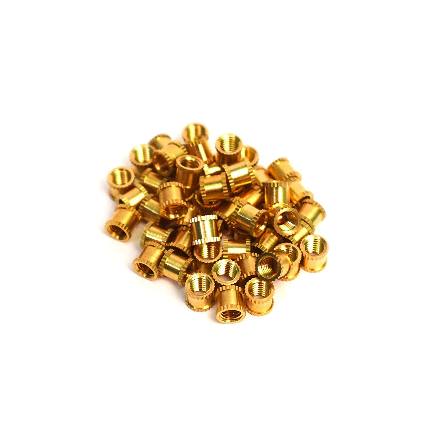 ] Brass Insert 50pcs,6.5mm OD, 6 mm Length, Female Thread, Press Fitting or Heat Sink or Injection Molding Type, 50 pcs