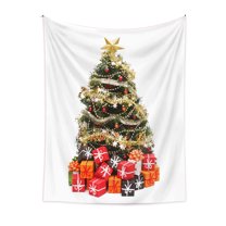 Uutvery Christmas Tree Tapestry Wall Hanging Home Decor Indoor Outdoor for Living Room Bedroom Dorm Decor Beach Blanket Picnic Throw Sofa Cover Xmas Party Supplies 51x59 Inches