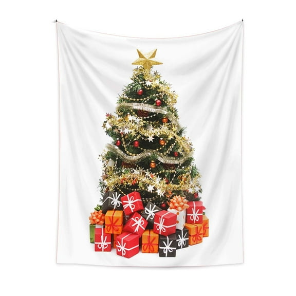 Uutvery Christmas Tree Tapestry Wall Hanging Home Decor Indoor Outdoor for Living Room Bedroom Dorm Decor Beach Blanket Picnic Throw Sofa Cover Xmas Party Supplies 51x59 Inches