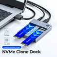 thumbnail image 6 of ORICO Dual Bay M.2 SSD Enclosure M.2 NVMe Cloner NVMe Enclosure Adapter 10Gbps USB C M-Key Aluminum External Hard Drive Enclosure Max to 8TB Tool Free（No Drive）, 6 of 11