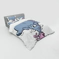 thumbnail image 3 of Ambesonne Cartoon Bedding Set 3 Pcs, Rabbit Mascot Animal, Twin XL, Grey Pink White, 3 of 3