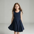 thumbnail image 2 of Girls Uniform Skirt Knee Length Sleeveless Navy Uniform Jumper Girl Uniform 9-10 Years, 2 of 8