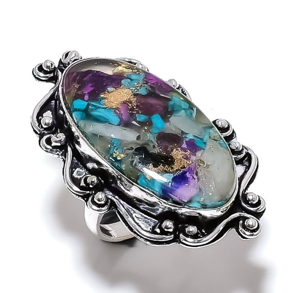 Spiny Oyster Handmade 925 Sterling Silver Jewelry Ring Size 9