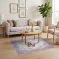 thumbnail image 3 of ODIKA Round Storybook Whimsical Carousel Scroll Border Traffic Transitional for Home Office, Gaming Room, Under Desk, Non-Slip Chair-Friendly, 3 of 7