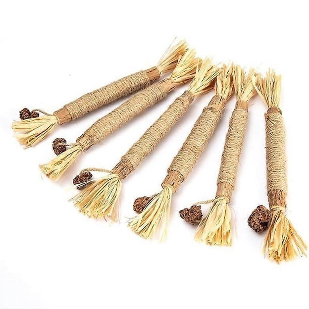6-Pack Natural Cat Chew Sticks, Interactive Chew Toys for Kittens, Silver Vine Sticks Dental Care Catnip Teeth Cleaning Chew Toys
