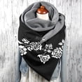 thumbnail image 2 of Bibifish Womens Gold Rose Print Scarf Winter Retro Style Warm Double-sided Shawl with Buckle Soft comfortable for Streetwear Outdoor Daily Wear, 2 of 3
