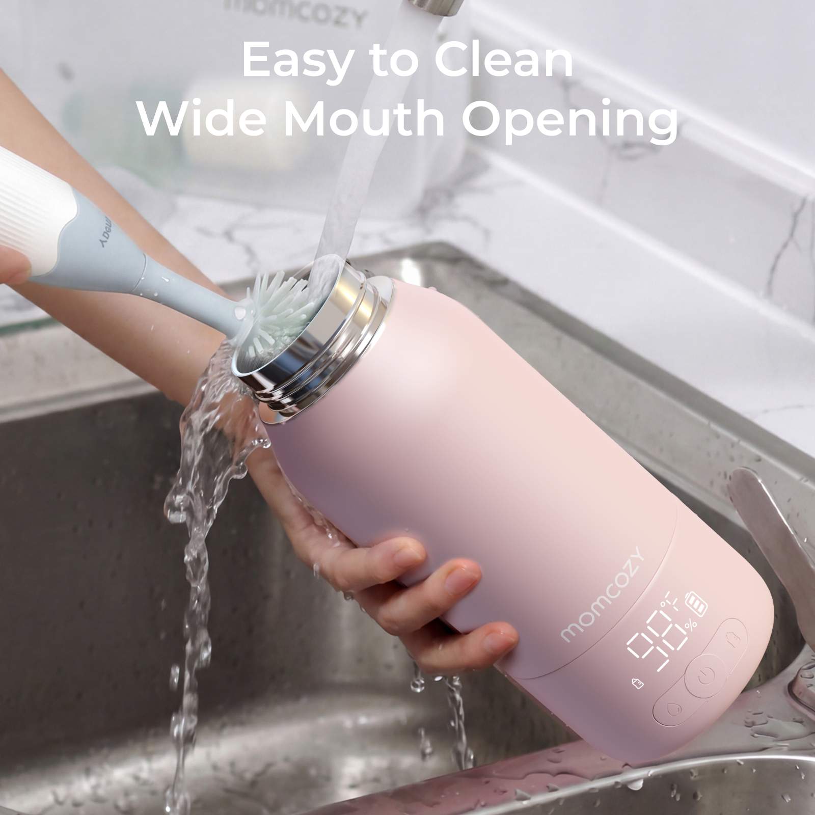 Momcozy Portable Water & Bottle Warmer, Light Pink photo 4