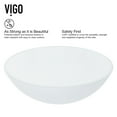 thumbnail image 3 of VIGO Glass Round Vessel Bathroom Sink in Frosted White with Linus Faucet and Pop-Up Drain in Brushed Nickel, 3 of 10