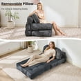 thumbnail image 4 of JONPONY Folding Sofa Bed, Convertible Sleeper Chair with Pillow Foldable Mattress with Back Support, Portable Sleeper Chair Bed Comfort Floor Sofa for Living room Bedroom, Single, Grey, 4 of 9