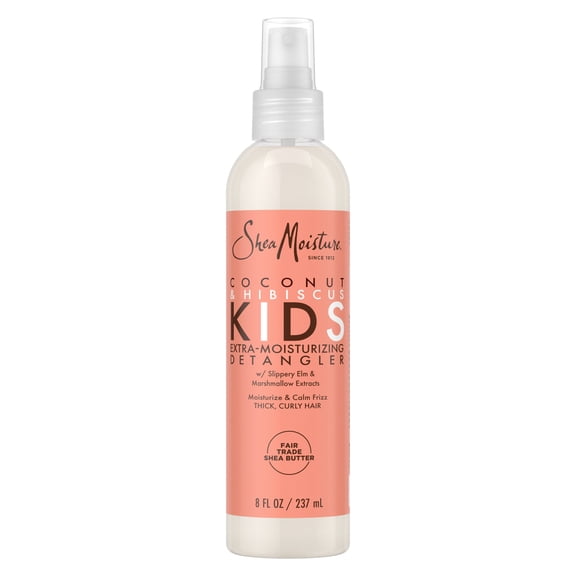 SheaMoisture Kids Extra Moisturizing Detangler For Curly Hair Coconut & Hibiscus Shea Butter Hair Care Product ,8 fl oz