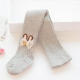 thumbnail image 2 of SGFCWSX Pantyhose for Girls Cable Knit Winter Leggings with Bow Kids Elastic Fleece Lined Tights Gray Size 8 Years, 2 of 3