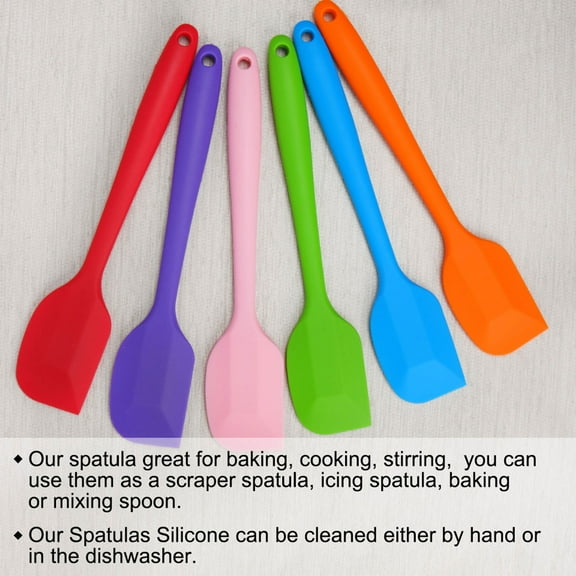 Unique Bargains Kitchen Cooking Silicone Spatula Heat Resistant Turner Jar Scraper Cooking Baking Utensils Orange