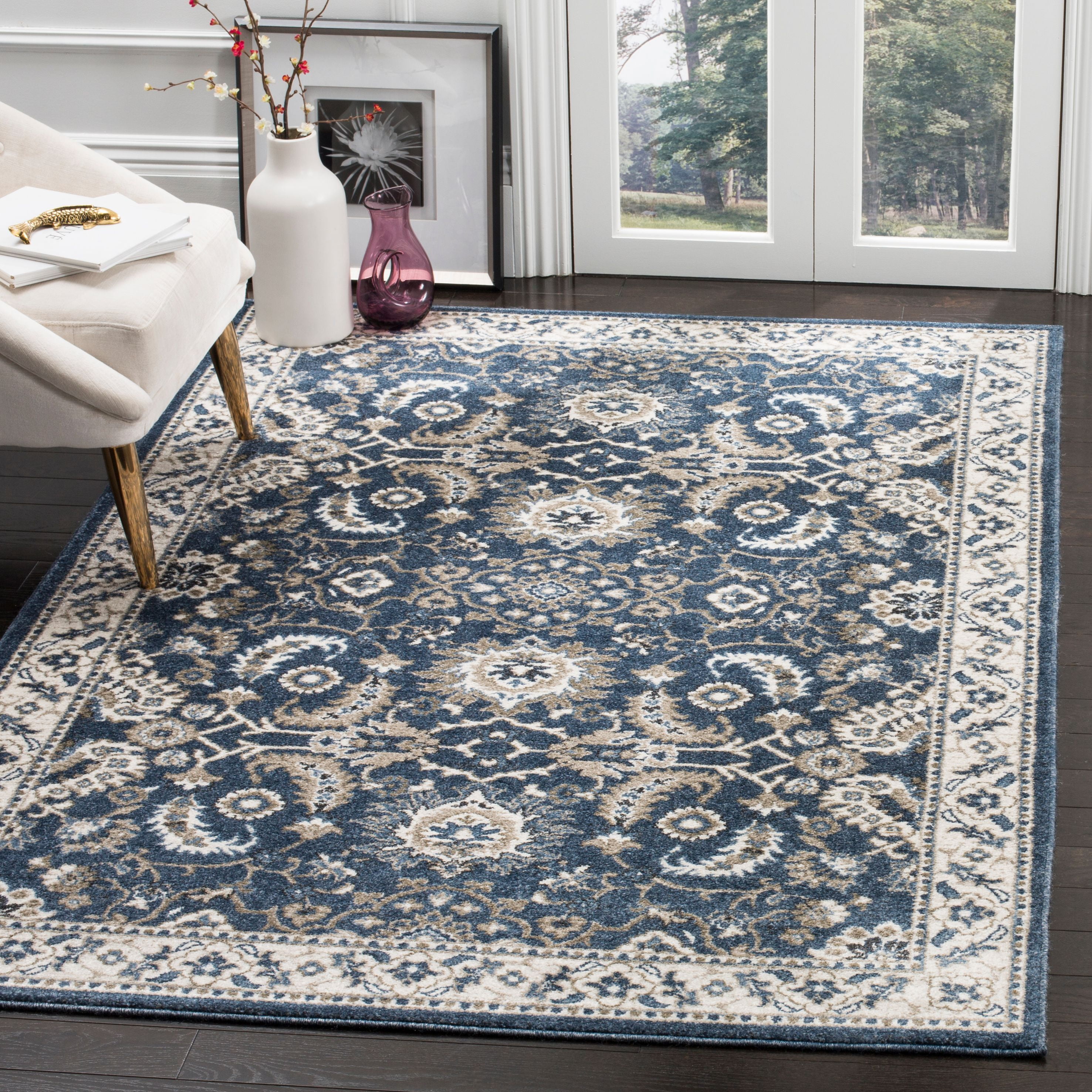 SAFAVIEH Carolina Fowler Traditional Area Rug, Dark Blue, 5'1