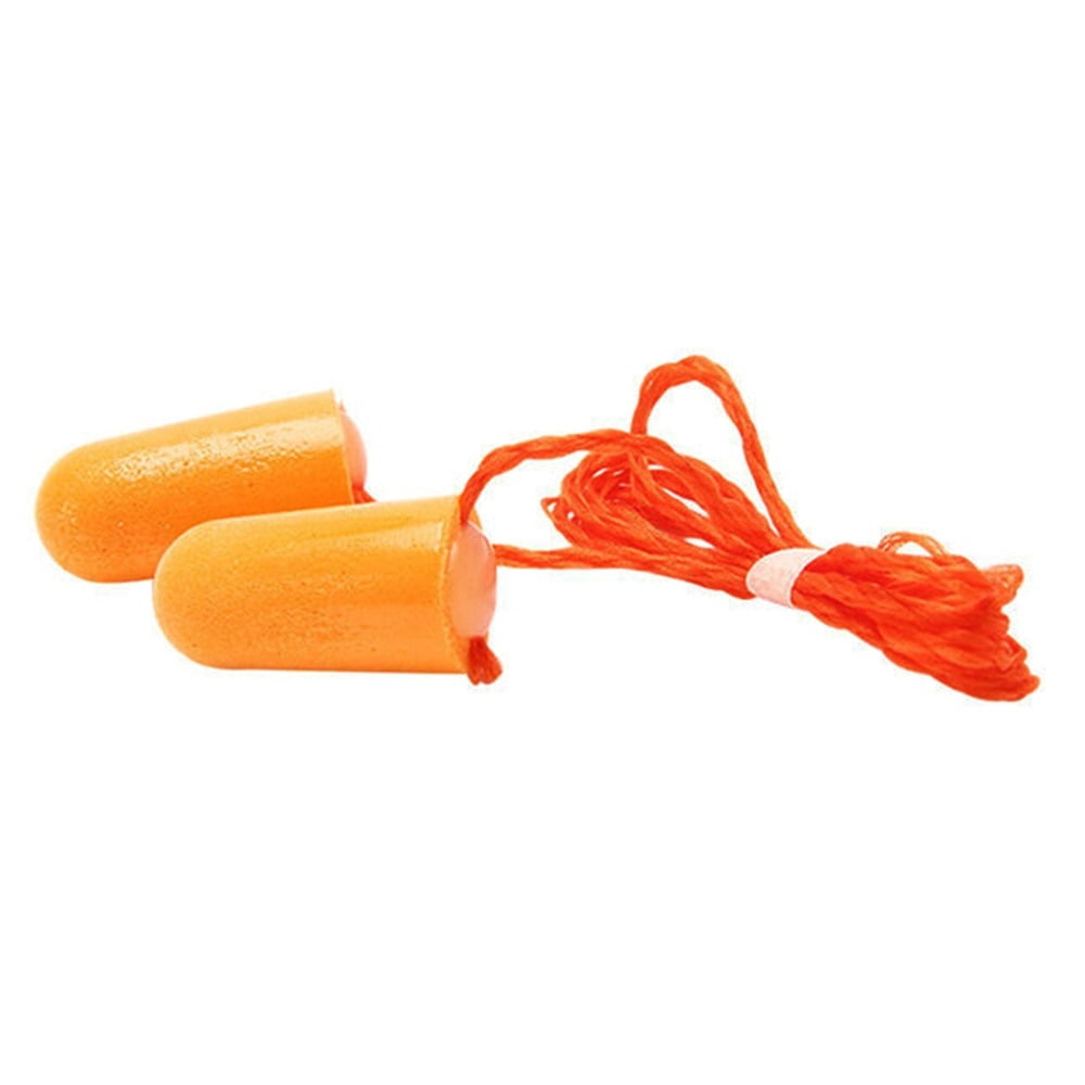 10 Pairs Orange Earplugs Noise Reducing Foam Soft Shooting + Attached String