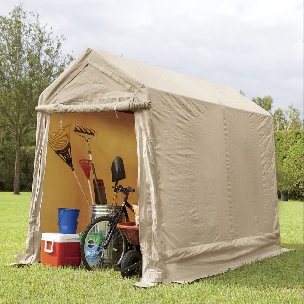 Impact 6 x 8 ft. Outdoor Metal Storage Shed, Beige