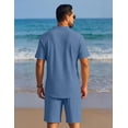 thumbnail image 5 of COOFANDY Mens Matching Shirt and Shorts Resort Wear Cruise Outfits Textured Two Piece Summer Short Set, 5 of 6