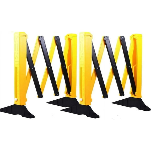 BESEA 9 FEET PVC Expandable Barricade Gate, 2 PACK Folding Security Gate, Outdoor Traffic Safety Barrier