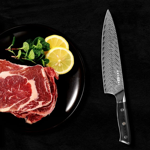 KEGANI 8 Inch Japanese Chef Knife, Ultra Sharp Damascus Steel AUS-10 Kitchen Knife, Professional Slicing Knives with Ergonomic G10 Handle